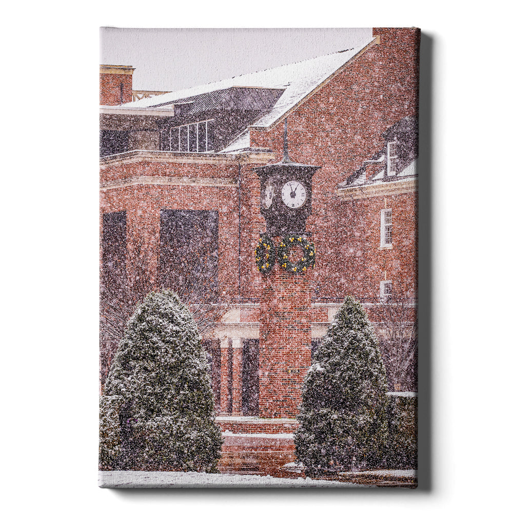 Oklahoma State Cowboys - Clock Tower Snow - College Wall Art #Canvas