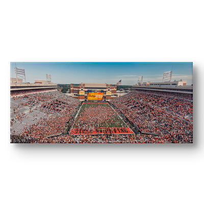 Oklahoma State Cowboys - Oklahoma State Cowboys Storm the Field Panoramic - College Wall Art #Canvas