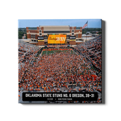 Oklahoma State Cowboys - Oklahoma State Stuns No. 6 Oregon Storms the Field - College Wall Art #Canvas