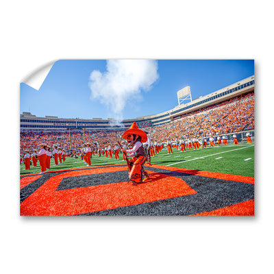 Oklahoma State Cowboys - Pistol Pete on the 50 - College Wall Art #Wall Decal