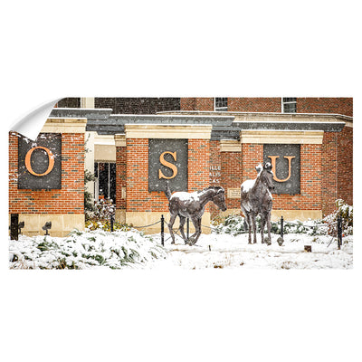 Oklahoma State Cowboys - OSU Winter Dusting Panoramic - College Wall Art #Wall Decal