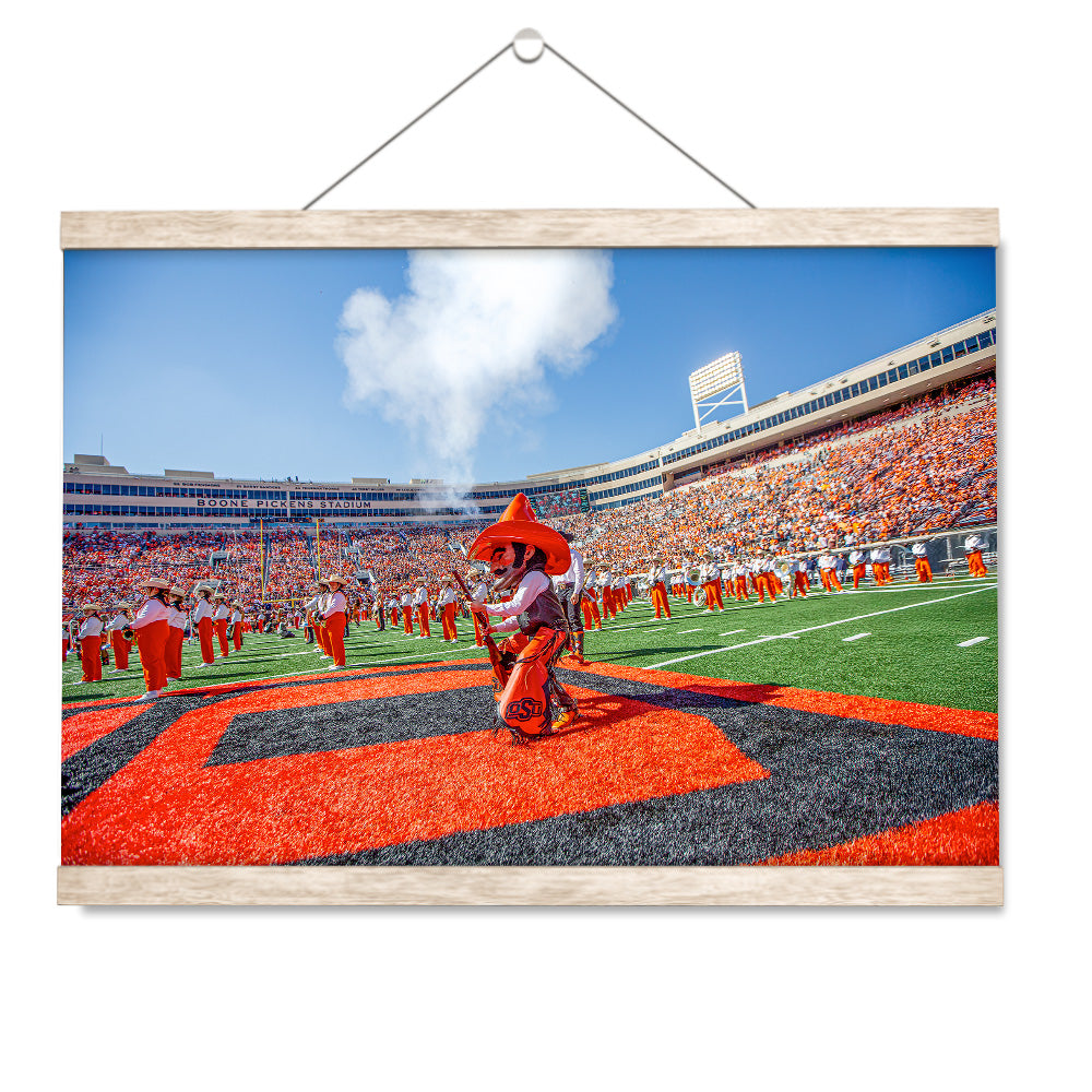 Oklahoma State Cowboys - Pistol Pete on the 50 - College Wall Art #Canvas