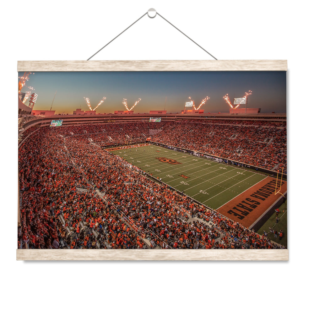 Oklahoma State Cowboys - Boone Pickens Stadium Sunset - College Wall Art #Canvas