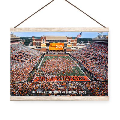 Oklahoma State Cowboys - Oklahoma State Stuns No. 6 Oregon - College Wall Art #Hanging Canvas