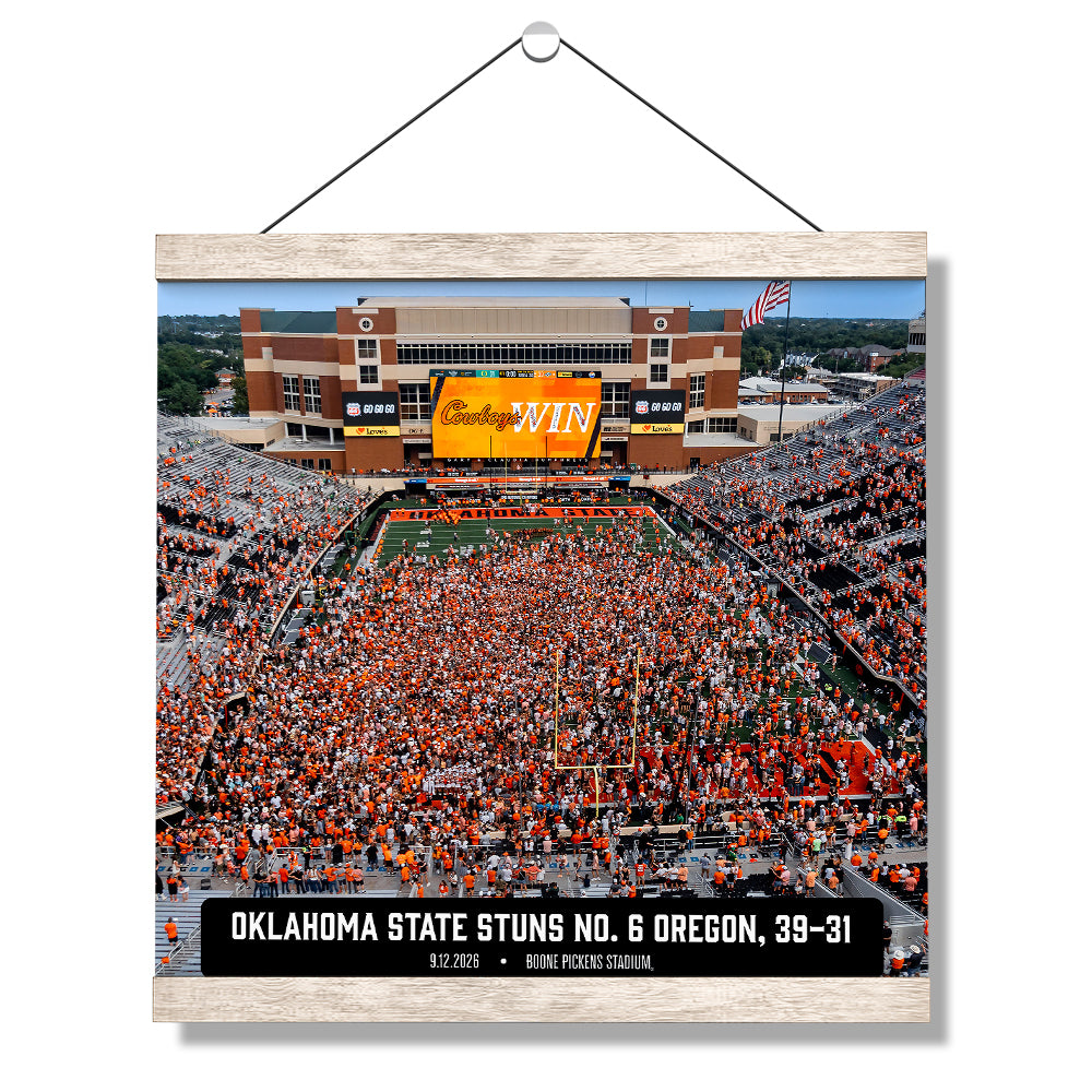 Oklahoma State Cowboys - Oklahoma State Stuns No. 6 Oregon Storms the Field - College Wall Art #Canvas