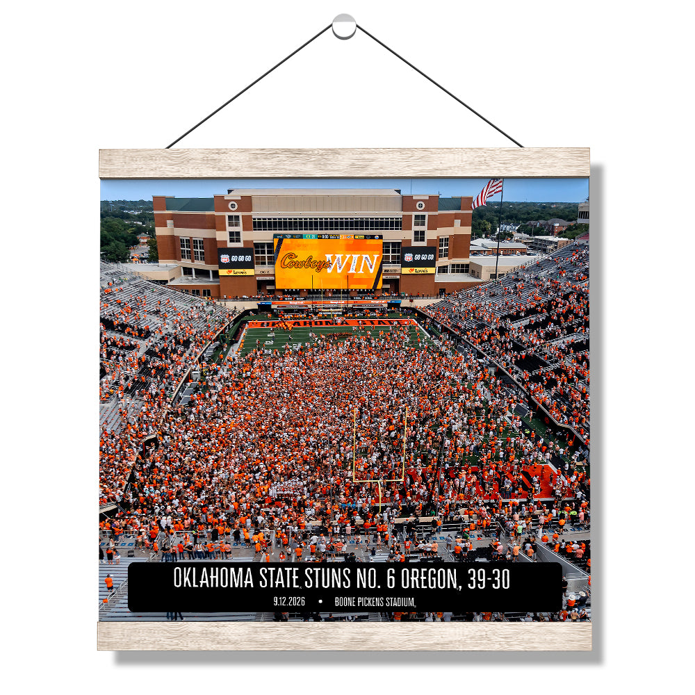 Oklahoma State Cowboys - Oklahoma State Stuns No. 6 Oregon Storms the Field - College Wall Art #Canvas