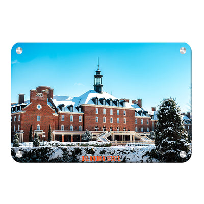 Oklahoma State Cowboys - Oklahoma State Campus Snowfall - College Wall Art #Metal