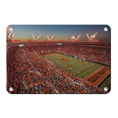 Oklahoma State Cowboys - Boone Pickens Stadium Sunset - College Wall Art #Metal