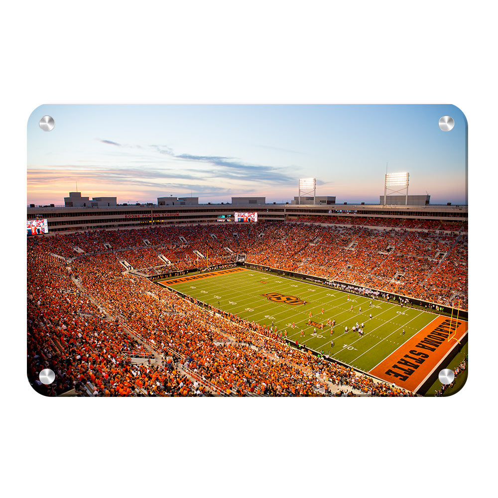 Oklahoma State Cowboys - OSU Orange Out Sunset - College Wall Art #Canvas