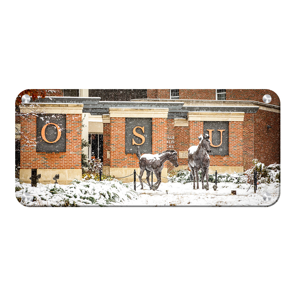 Oklahoma State Cowboys - OSU Winter Dusting Panoramic - College Wall Art #Canvas