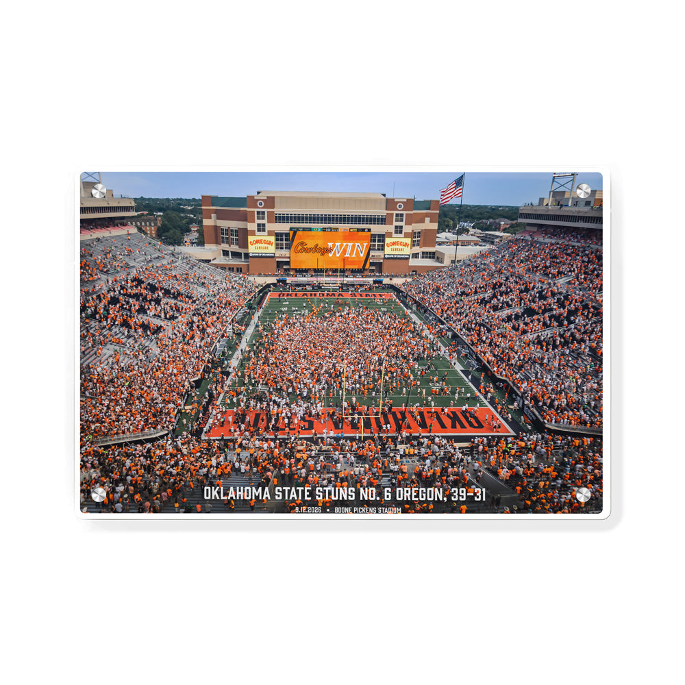 Oklahoma State Cowboys - Oklahoma State Stuns No. 6 Oregon - College Wall Art #Canvas