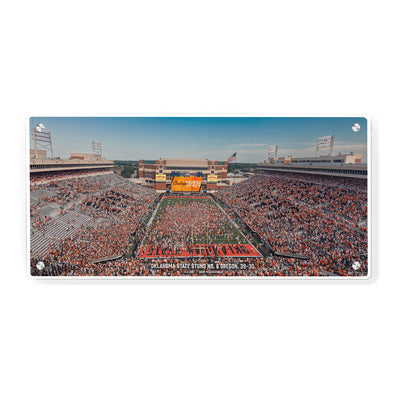 Oklahoma State Cowboys - Oklahoma State Cowboys Stun the No. 6 Oregon Ducks Panoramic - College Wall Art #Metal