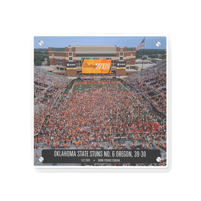 Oklahoma State Cowboys - Oklahoma State Stuns No. 6 Oregon Storms the Field - College Wall Art #Metal