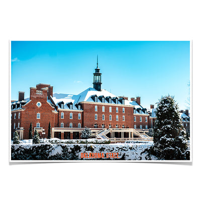 Oklahoma State Cowboys - Oklahoma State Campus Snowfall - College Wall Art #Poster