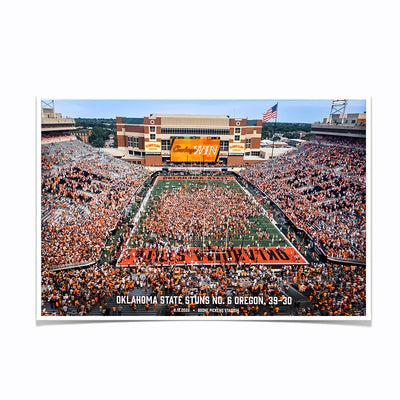 Oklahoma State Cowboys - Oklahoma State Stuns No. 6 Oregon - College Wall Art #Photo Poster