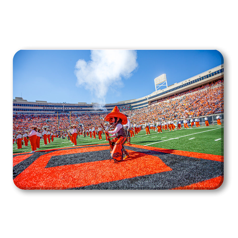 Oklahoma State Cowboys - Pistol Pete on the 50 - College Wall Art #Canvas