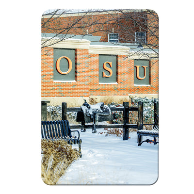 Oklahoma State Cowboys - Saddle in the Snow - College Wall Art #PVC