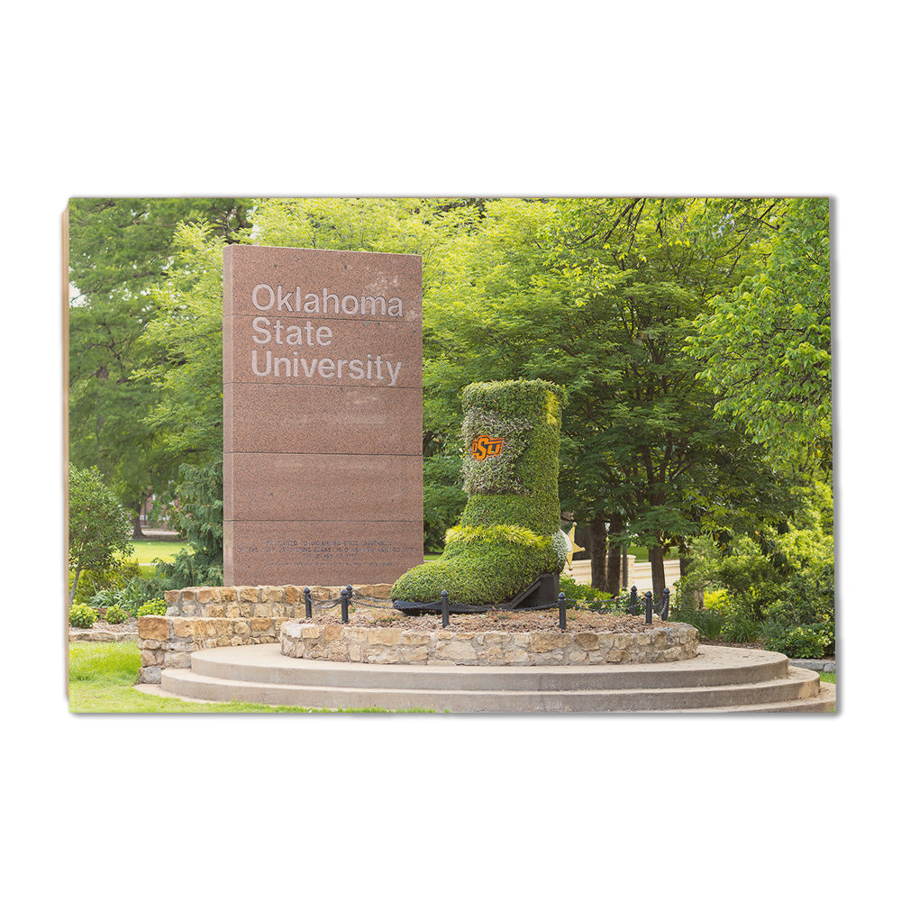 Oklahoma State Cowboys - OSU Boot Topiary - College Wall Art #Canvas