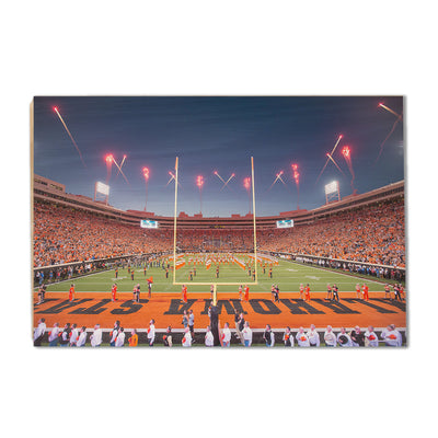 Oklahoma State Cowboys - Oklahoma State Fireworks - College Wall Art #Wood