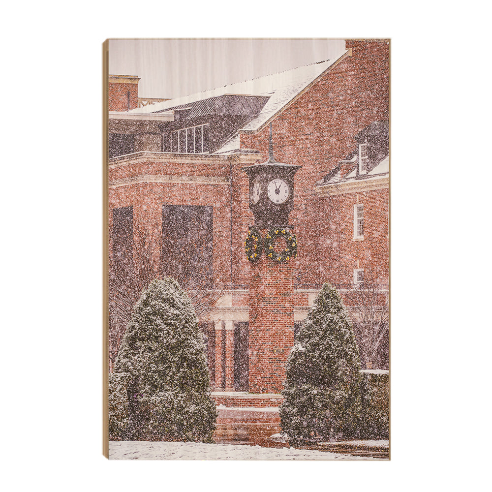 Oklahoma State Cowboys - Clock Tower Snow - College Wall Art #Canvas