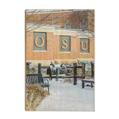 Oklahoma State Cowboys - Saddle in the Snow - College Wall Art #Wood