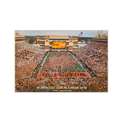 Oklahoma State Cowboys - Oklahoma State Stuns No. 6 Oregon - College Wall Art #Wood