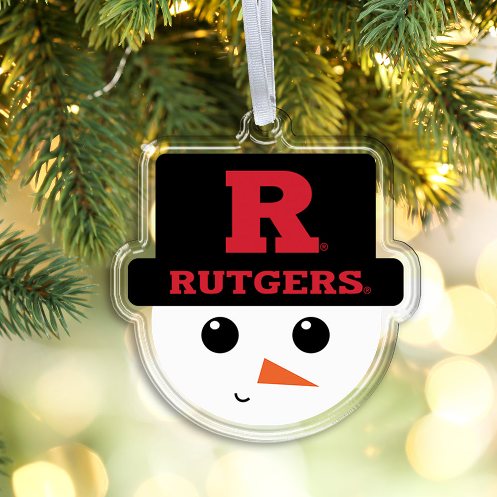 Rutgers Scarlet Knights - Rutgers Snowman Face Double-Sided Ornament