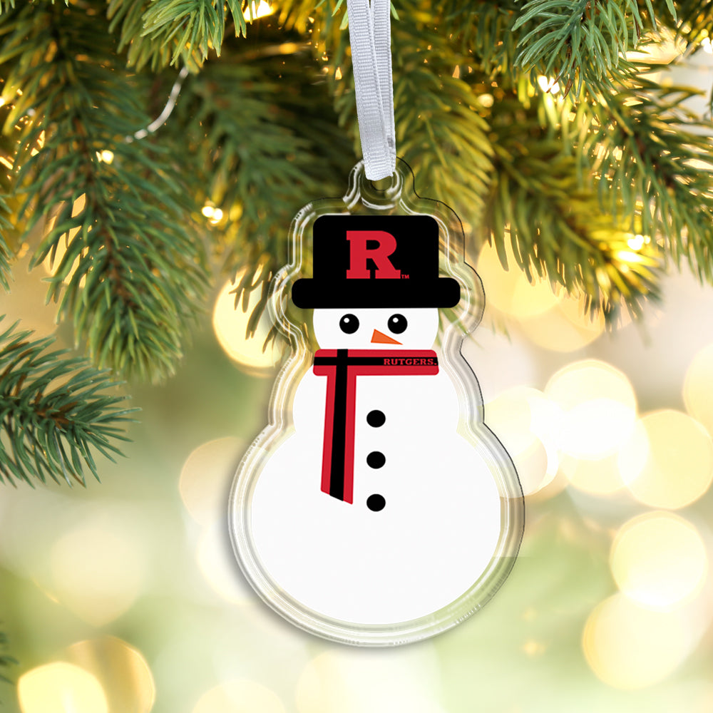 Rutgers Scarlet Knights - Rutgers Snowman Double-Sided Ornament