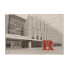 Rutgers Scarlet Knights - Athletic Performance Center B&W with Scarlet R - College Wall Art #Wood