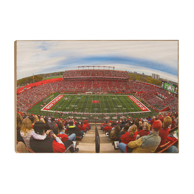 Rutgers Scarlet Knights - Bird's Eye View of SHI Stadium - College Wall Art #Wood