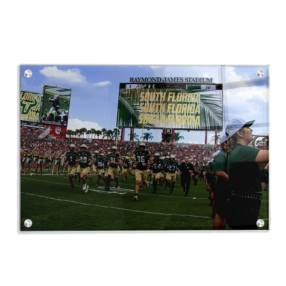 USF Bulls - South Florida Running onto the Field - College Wall Art #Canvas