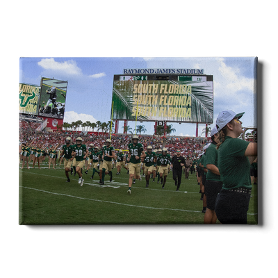 USF Bulls - South Florida Running onto the Field - College Wall Art #Canvas
