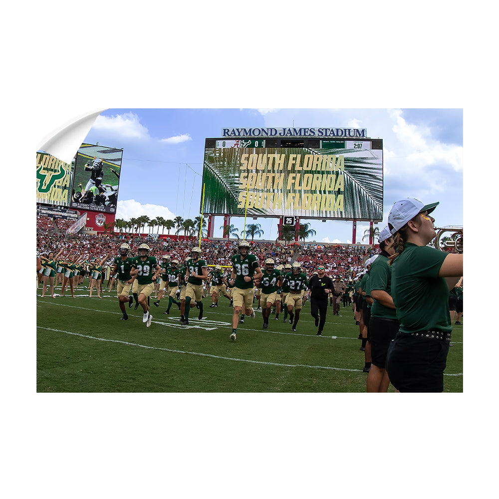 USF Bulls - South Florida Running onto the Field - College Wall Art #Canvas