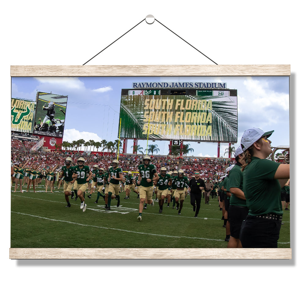USF Bulls - South Florida Running onto the Field - College Wall Art #Canvas