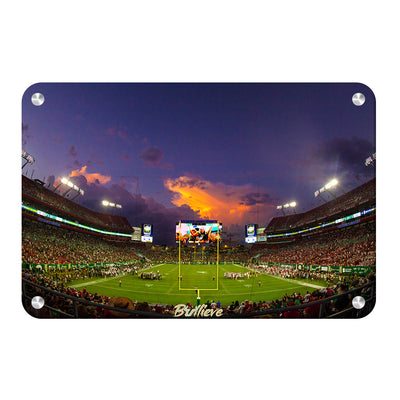 USF Bulls - Bullieve Sunset - College Wall Art #Metal