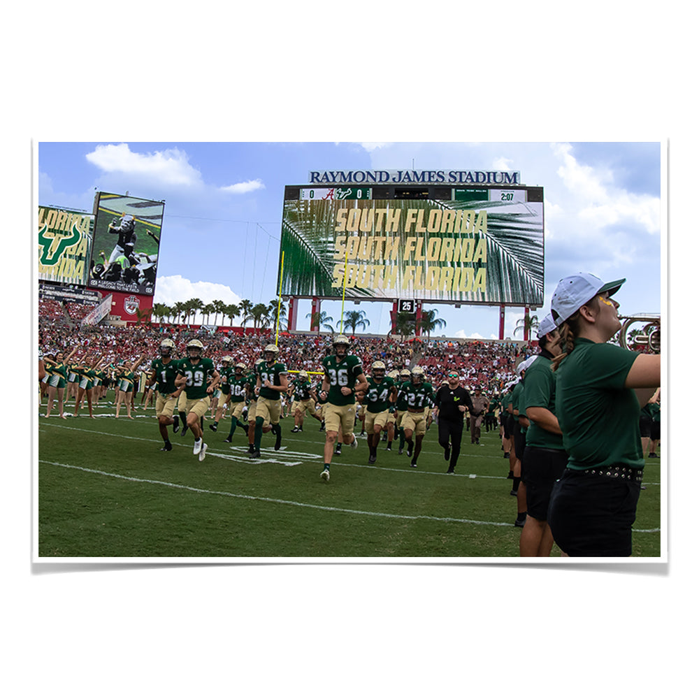 USF Bulls - South Florida Running onto the Field - College Wall Art #Canvas