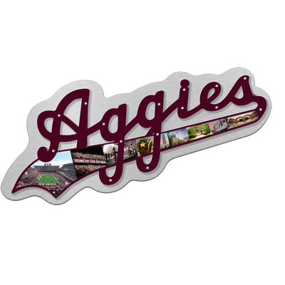 Texas A&M Aggies - Aggies Script Two Layer Metal Dimensional Wall Art