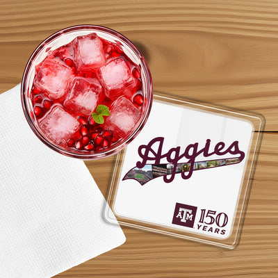 Texas A&M Aggies - Sesquicentennial 150 Aggies Script - Coaster
