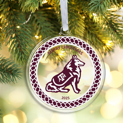 Texas A&M Aggies - Reveille Christmas 2025 Ornament