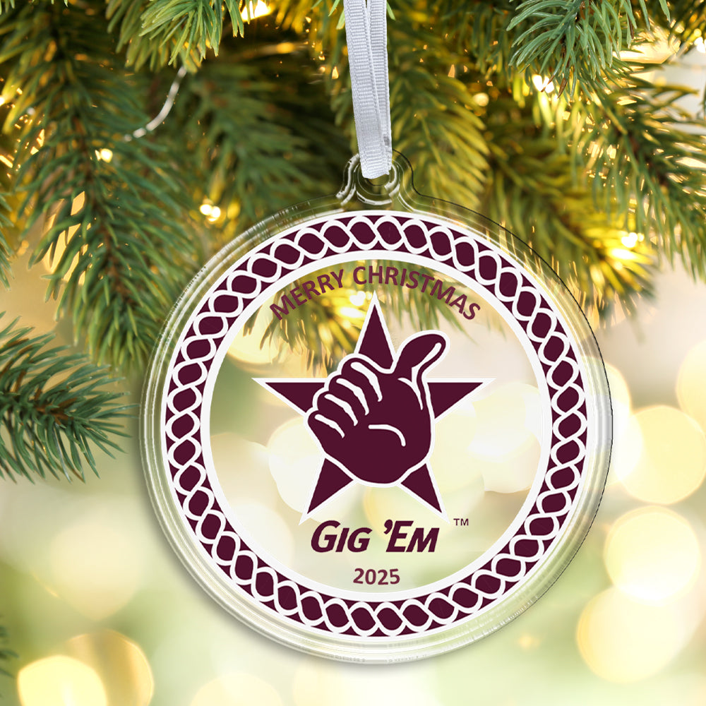 Texas A&M Aggies - Gig 'em Christmas 2025 Ornament