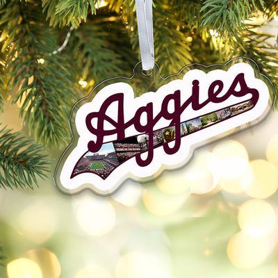 Texas A&M Aggies - Sesquicentennial Aggies Script Ornament & Bag Tag