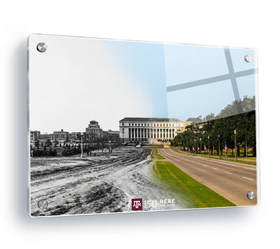 Texas A&M Aggies - Sesquicentennial Old Main Then and Now