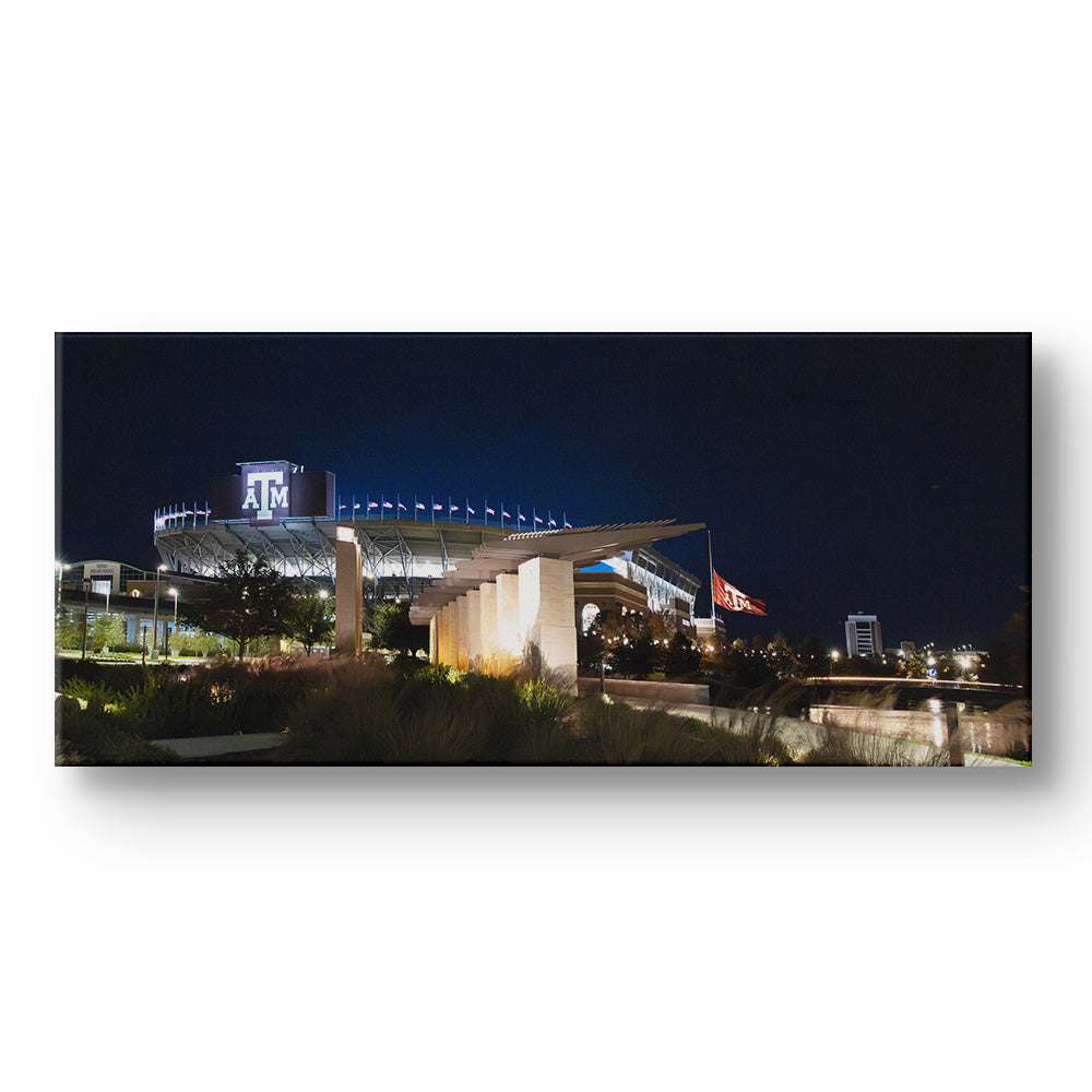 Texas A&M - Kyle Field at Night Panoramic - College Wall Art #Canvas