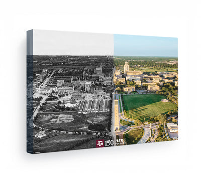Texas A&M Aggies - Sesquicentennial Campus Entrance Then and Now