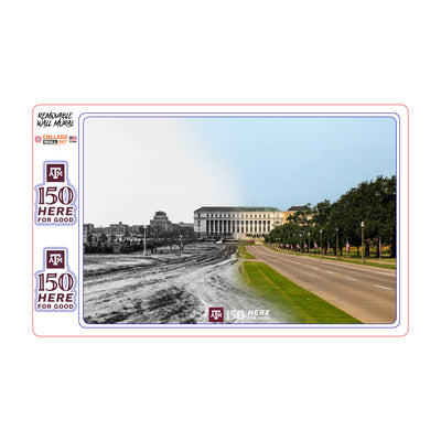 Texas A&M Aggies - Sesquicentennial Old Main Then and Now