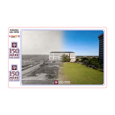 Texas A&M Aggies - Sesquicentennial Jack K. Williams Administration Building Then and Now