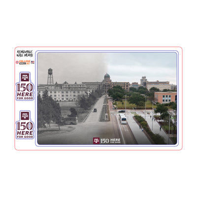 Texas A&M Aggies - Sesquicentennial Old Main and the Academic Building Then and Now