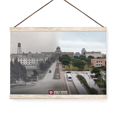 Texas A&M Aggies - Sesquicentennial Old Main and the Academic Building Then and Now