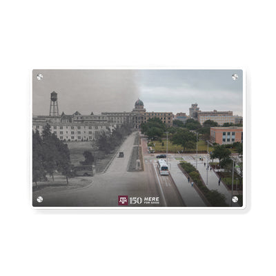 Texas A&M Aggies - Sesquicentennial Old Main and the Academic Building Then and Now