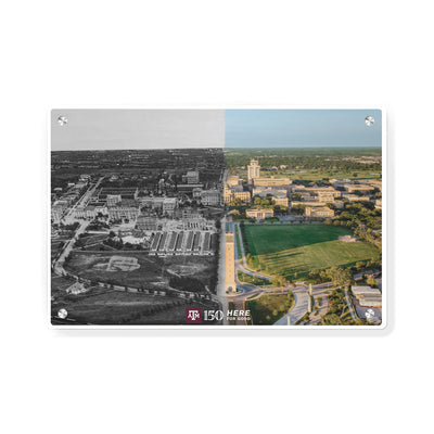 Texas A&M Aggies - Sesquicentennial Campus Entrance Then and Now